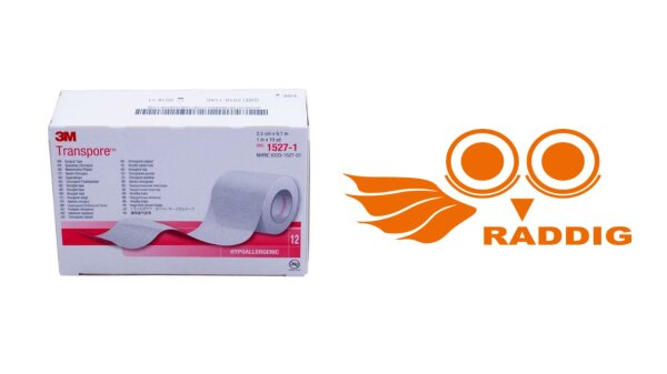 Transpore Fixierpflaster 9,1m x 2,5cm (VE 12 Rollen)